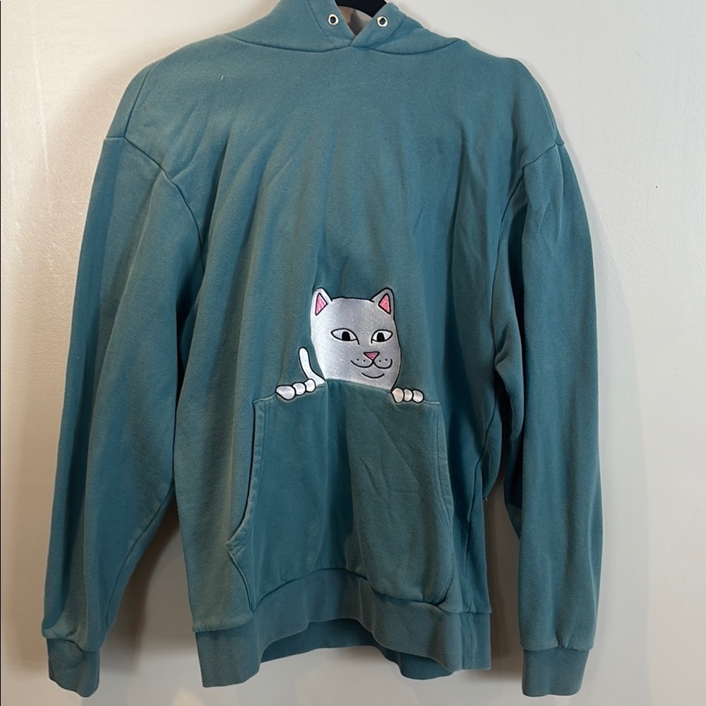 Ripndip Blue and White Cat Peek-a-Boo Sweatshirt